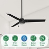 image:imageHunter 52 in Outdoor Industrial Ceiling fan in Matte Black 3Blade Renewed