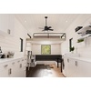 image:imageHunter 52 inch Beck Fresh White Ceiling Fan with LED Light Kit and Pull Chain  Standard Mount Pull Chain 4 Blades For Bedroom Living Room Kitchen 51744Matte Black