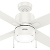 image:imageHunter 52 inch Beck Fresh White Ceiling Fan with LED Light Kit and Pull Chain  Standard Mount Pull Chain 4 Blades For Bedroom Living Room Kitchen 51744Fresh White
