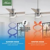 image:imageHunter 52 inch Beck Fresh White Ceiling Fan with LED Light Kit and Pull Chain  Standard Mount Pull Chain 4 Blades For Bedroom Living Room Kitchen 51744Brushed Nickel