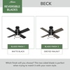 image:imageHunter 52 inch Beck Fresh White Ceiling Fan with LED Light Kit and Pull Chain  Standard Mount Pull Chain 4 Blades For Bedroom Living Room Kitchen 51744Matte Black
