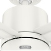 image:imageHunter 52 inch Beck Fresh White Ceiling Fan with LED Light Kit and Pull Chain  Standard Mount Pull Chain 4 Blades For Bedroom Living Room Kitchen 51744Fresh White
