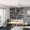 image:imageHunter 52 inch Beck Fresh White Ceiling Fan with LED Light Kit and Pull Chain  Standard Mount Pull Chain 4 Blades For Bedroom Living Room Kitchen 51744Fresh White