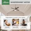 image:imageHunter 52 inch Beck Fresh White Ceiling Fan with LED Light Kit and Pull Chain  Standard Mount Pull Chain 4 Blades For Bedroom Living Room Kitchen 51744Brushed Nickel