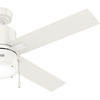image:imageHunter 52 inch Beck Fresh White Ceiling Fan with LED Light Kit and Pull Chain  Standard Mount Pull Chain 4 Blades For Bedroom Living Room Kitchen 51744Fresh White