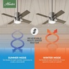 image:imageHunter 52 inch Beck Fresh White Ceiling Fan with LED Light Kit and Pull Chain  Standard Mount Pull Chain 4 Blades For Bedroom Living Room Kitchen 51744Brushed Nickel