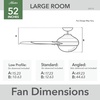 image:imageHunter 52 inch Beck Fresh White Ceiling Fan with LED Light Kit and Pull Chain  Standard Mount Pull Chain 4 Blades For Bedroom Living Room Kitchen 51744Brushed Nickel