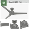 image:imageHunter 52 inch Gallegos Matte Silver Damp Rated Ceiling Fan and Wall Control