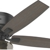 image:imageHunter 52 inch Indoor Ceiling Fan with LED Light and Remote Control  Black Ceiling Fan Low Profile Flush Mount 5 Blades For Bedroom Living Room or Kitchen Quiet  Bennett 53393 Matte Black  with LED Light and Remote Control Low Profile Flush Mount For Bedroom Living Room Kitchen 53393Matte Black
