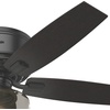 image:imageHunter 52 inch Indoor Ceiling Fan with LED Light and Remote Control  Black Ceiling Fan Low Profile Flush Mount 5 Blades For Bedroom Living Room or Kitchen Quiet  Bennett 53393 Matte Black  with LED Light and Remote Control Low Profile Flush Mount For Bedroom Living Room Kitchen 53393Matte Black
