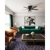 image:imageHunter 52 inch Indoor Ceiling Fan with LED Light and Remote Control  Black Ceiling Fan Low Profile Flush Mount 5 Blades For Bedroom Living Room or Kitchen Quiet  Bennett 53393 Matte Black  with LED Light and Remote Control Low Profile Flush Mount For Bedroom Living Room Kitchen 53393Matte Black