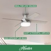 image:imageHunter 52 inch Indoor Ceiling Fan with LED Light and Remote Control  White Modern Ceiling Fan Low Profile Mount 4 Blades For Bedroom Living Room or Kitchen Quiet  Dempsey 59242 Fresh White  with LED Light and Remote Control Low Profile Mount 4 Blades For Bedroom Living Room Kitchen 59242Brushed Nickel  Light Gray Oak