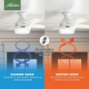 image:imageHunter 52 inch Indoor Ceiling Fan with LED Light and Remote Control  White Modern Ceiling Fan Low Profile Mount 4 Blades For Bedroom Living Room or Kitchen Quiet  Dempsey 59242 Fresh White  with LED Light and Remote Control Low Profile Mount 4 Blades For Bedroom Living Room Kitchen 59242Fresh White