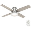 image:imageHunter 52 inch Indoor Ceiling Fan with LED Light and Remote Control  White Modern Ceiling Fan Low Profile Mount 4 Blades For Bedroom Living Room or Kitchen Quiet  Dempsey 59242 Fresh White  with LED Light and Remote Control Low Profile Mount 4 Blades For Bedroom Living Room Kitchen 59242Brushed Nickel  Light Gray Oak