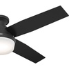 image:imageHunter 52 inch Indoor Ceiling Fan with LED Light and Remote Control  White Modern Ceiling Fan Low Profile Mount 4 Blades For Bedroom Living Room or Kitchen Quiet  Dempsey 59242 Fresh White  with LED Light and Remote Control Low Profile Mount 4 Blades For Bedroom Living Room Kitchen 59242Matte Black