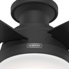 image:imageHunter 52 inch Indoor Ceiling Fan with LED Light and Remote Control  White Modern Ceiling Fan Low Profile Mount 4 Blades For Bedroom Living Room or Kitchen Quiet  Dempsey 59242 Fresh White  with LED Light and Remote Control Low Profile Mount 4 Blades For Bedroom Living Room Kitchen 59242Matte Black