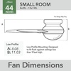 image:imageHunter 52 inch Indoor Ceiling Fan with LED Light and Remote Control  White Modern Ceiling Fan Low Profile Mount 4 Blades For Bedroom Living Room or Kitchen Quiet  Dempsey 59242 Fresh White  with LED Light and Remote Control Low Profile Mount 4 Blades For Bedroom Living Room Kitchen 59242Matte Black
