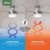 image:imageHunter 52 inch Indoor Ceiling Fan with LED Light and Remote Control  White Modern Ceiling Fan Low Profile Mount 4 Blades For Bedroom Living Room or Kitchen Quiet  Dempsey 59242 Fresh White  with LED Light and Remote Control Low Profile Mount 4 Blades For Bedroom Living Room Kitchen 59242Brushed Nickel  Light Gray Oak