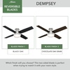 image:imageHunter 52 inch Indoor Ceiling Fan with LED Light and Remote Control  White Modern Ceiling Fan Low Profile Mount 4 Blades For Bedroom Living Room or Kitchen Quiet  Dempsey 59242 Fresh White  with LED Light and Remote Control Low Profile Mount 4 Blades For Bedroom Living Room Kitchen 59242Brushed Nickel  Chocolate Oak