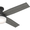 image:imageHunter 52 inch Indoor Ceiling Fan with LED Light and Remote Control  White Modern Ceiling Fan Low Profile Mount 4 Blades For Bedroom Living Room or Kitchen Quiet  Dempsey 59242 Fresh White  with LED Light and Remote Control Low Profile Mount 4 Blades For Bedroom Living Room Kitchen 59242Matte Black