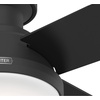 image:imageHunter 52 inch Indoor Ceiling Fan with LED Light and Remote Control  White Modern Ceiling Fan Low Profile Mount 4 Blades For Bedroom Living Room or Kitchen Quiet  Dempsey 59242 Fresh White  with LED Light and Remote Control Low Profile Mount 4 Blades For Bedroom Living Room Kitchen 59242Matte Black