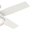 image:imageHunter 52 inch Indoor Ceiling Fan with LED Light and Remote Control  White Modern Ceiling Fan Low Profile Mount 4 Blades For Bedroom Living Room or Kitchen Quiet  Dempsey 59242 Fresh White  with LED Light and Remote Control Low Profile Mount 4 Blades For Bedroom Living Room Kitchen 59242Fresh White