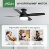 image:imageHunter 52 inch Indoor Ceiling Fan with LED Light and Remote Control  White Modern Ceiling Fan Low Profile Mount 4 Blades For Bedroom Living Room or Kitchen Quiet  Dempsey 59242 Fresh White  with LED Light and Remote Control Low Profile Mount 4 Blades For Bedroom Living Room Kitchen 59242Matte Black