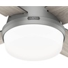 image:imageHunter 52 inch Indoor Ceiling Fan with LED Light and Remote Control  White Modern Ceiling Fan Low Profile Mount 4 Blades For Bedroom Living Room or Kitchen Quiet  Dempsey 59242 Fresh White  with LED Light and Remote Control Low Profile Mount 4 Blades For Bedroom Living Room Kitchen 59242Silver
