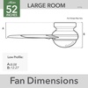image:imageHunter 52 inch Indoor Ceiling Fan with LED Light and Remote Control  White Modern Ceiling Fan Low Profile Mount 4 Blades For Bedroom Living Room or Kitchen Quiet  Dempsey 59242 Fresh White  with LED Light and Remote Control Low Profile Mount 4 Blades For Bedroom Living Room Kitchen 59242Silver