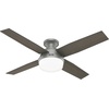 image:imageHunter 52 inch Indoor Ceiling Fan with LED Light and Remote Control  White Modern Ceiling Fan Low Profile Mount 4 Blades For Bedroom Living Room or Kitchen Quiet  Dempsey 59242 Fresh White  with LED Light and Remote Control Low Profile Mount 4 Blades For Bedroom Living Room Kitchen 59242Silver