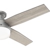 image:imageHunter 52 inch Indoor Ceiling Fan with LED Light and Remote Control  White Modern Ceiling Fan Low Profile Mount 4 Blades For Bedroom Living Room or Kitchen Quiet  Dempsey 59242 Fresh White  with LED Light and Remote Control Low Profile Mount 4 Blades For Bedroom Living Room Kitchen 59242Silver