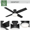 image:imageHunter 52 inch Indoor Ceiling Fan with LED Light and Remote Control  White Modern Ceiling Fan Low Profile Mount 4 Blades For Bedroom Living Room or Kitchen Quiet  Dempsey 59242 Fresh White  with LED Light and Remote Control Low Profile Mount 4 Blades For Bedroom Living Room Kitchen 59242Matte Black