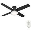 image:imageHunter 52 inch Indoor Ceiling Fan with LED Light and Remote Control  White Modern Ceiling Fan Low Profile Mount 4 Blades For Bedroom Living Room or Kitchen Quiet  Dempsey 59242 Fresh White  with LED Light and Remote Control Low Profile Mount 4 Blades For Bedroom Living Room Kitchen 59242Matte Black