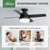 image:imageHunter 52 inch Indoor Ceiling Fan with LED Light and Remote Control  White Modern Ceiling Fan Low Profile Mount 4 Blades For Bedroom Living Room or Kitchen Quiet  Dempsey 59242 Fresh White  with LED Light and Remote Control Low Profile Mount 4 Blades For Bedroom Living Room Kitchen 59242Matte Black