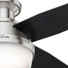image:imageHunter 52 inch Indoor Ceiling Fan with LED Light and Remote Control  White Modern Ceiling Fan Low Profile Mount 4 Blades For Bedroom Living Room or Kitchen Quiet  Dempsey 59242 Fresh White  with LED Light and Remote Control Low Profile Mount 4 Blades For Bedroom Living Room Kitchen 59242Brushed Nickel  Chocolate Oak