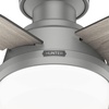 image:imageHunter 52 inch Indoor Ceiling Fan with LED Light and Remote Control  White Modern Ceiling Fan Low Profile Mount 4 Blades For Bedroom Living Room or Kitchen Quiet  Dempsey 59242 Fresh White  with LED Light and Remote Control Low Profile Mount 4 Blades For Bedroom Living Room Kitchen 59242Silver