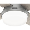 image:imageHunter 52 inch Indoor Ceiling Fan with LED Light and Remote Control  White Modern Ceiling Fan Low Profile Mount 4 Blades For Bedroom Living Room or Kitchen Quiet  Dempsey 59242 Fresh White  with LED Light and Remote Control Low Profile Mount 4 Blades For Bedroom Living Room Kitchen 59242Silver