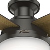 image:imageHunter 52 inch Indoor Ceiling Fan with LED Light and Remote Control  White Modern Ceiling Fan Low Profile Mount 4 Blades For Bedroom Living Room or Kitchen Quiet  Dempsey 59242 Fresh White  with LED Light and Remote Control Low Profile Mount 4 Blades For Bedroom Living Room Kitchen 59242Clear
