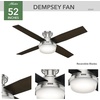image:imageHunter 52 inch Indoor Ceiling Fan with LED Light and Remote Control  White Modern Ceiling Fan Low Profile Mount 4 Blades For Bedroom Living Room or Kitchen Quiet  Dempsey 59242 Fresh White  with LED Light and Remote Control Low Profile Mount 4 Blades For Bedroom Living Room Kitchen 59242Brushed Nickel  Chocolate Oak