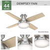 image:imageHunter 52 inch Indoor Ceiling Fan with LED Light and Remote Control  White Modern Ceiling Fan Low Profile Mount 4 Blades For Bedroom Living Room or Kitchen Quiet  Dempsey 59242 Fresh White  with LED Light and Remote Control Low Profile Mount 4 Blades For Bedroom Living Room Kitchen 59242Brushed Nickel  Light Gray Oak