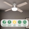 image:imageHunter 52 inch Indoor Ceiling Fan with LED Light and Remote Control  White Modern Ceiling Fan Low Profile Mount 4 Blades For Bedroom Living Room or Kitchen Quiet  Dempsey 59242 Fresh White  with LED Light and Remote Control Low Profile Mount 4 Blades For Bedroom Living Room Kitchen 59242Brushed Nickel  Light Gray Oak