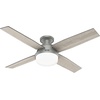 image:imageHunter 52 inch Indoor Ceiling Fan with LED Light and Remote Control  White Modern Ceiling Fan Low Profile Mount 4 Blades For Bedroom Living Room or Kitchen Quiet  Dempsey 59242 Fresh White  with LED Light and Remote Control Low Profile Mount 4 Blades For Bedroom Living Room Kitchen 59242Silver