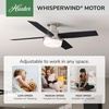 image:imageHunter 52 inch Indoor Ceiling Fan with LED Light and Remote Control  White Modern Ceiling Fan Low Profile Mount 4 Blades For Bedroom Living Room or Kitchen Quiet  Dempsey 59242 Fresh White  with LED Light and Remote Control Low Profile Mount 4 Blades For Bedroom Living Room Kitchen 59242Brushed Nickel  Chocolate Oak