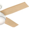 image:imageHunter 52 inch Indoor Ceiling Fan with LED Light and Remote Control  White Modern Ceiling Fan Low Profile Mount 4 Blades For Bedroom Living Room or Kitchen Quiet  Dempsey 59242 Fresh White  with LED Light and Remote Control Low Profile Mount 4 Blades For Bedroom Living Room Kitchen 59242Fresh White