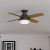 image:imageHunter 52 inch Indoor Ceiling Fan with LED Light and Remote Control  White Modern Ceiling Fan Low Profile Mount 4 Blades For Bedroom Living Room or Kitchen Quiet  Dempsey 59242 Fresh White  with LED Light and Remote Control Low Profile Mount 4 Blades For Bedroom Living Room Kitchen 59242Noble Bronze