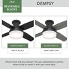 image:imageHunter 52 inch Indoor Ceiling Fan with LED Light and Remote Control  White Modern Ceiling Fan Low Profile Mount 4 Blades For Bedroom Living Room or Kitchen Quiet  Dempsey 59242 Fresh White  with LED Light and Remote Control Low Profile Mount 4 Blades For Bedroom Living Room Kitchen 59242Matte Black