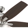 image:imageHunter 52 inch Indoor Ceiling Fan with LED Lights  Ceiling Fan with Pull Chain For Bedroom or Living Room Standard Mount No Remote 5 Blades Includes Bulbs  Newsome 53318 Brushed Nickel  with LED Lights Standard Mount 5 Blades For Bedroom Living Room Includes Bulbs 53318Brushed Nickel