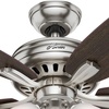 image:imageHunter 52 inch Indoor Ceiling Fan with LED Lights  Ceiling Fan with Pull Chain For Bedroom or Living Room Standard Mount No Remote 5 Blades Includes Bulbs  Newsome 53318 Brushed Nickel  with LED Lights Standard Mount 5 Blades For Bedroom Living Room Includes Bulbs 53318Brushed Nickel