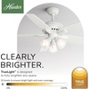 image:imageHunter 52 inch Indoor Ceiling Fan with LED Lights  Ceiling Fan with Pull Chain For Bedroom or Living Room Standard Mount No Remote 5 Blades Includes Bulbs  Newsome 53318 Brushed Nickel  with LED Lights Standard Mount 5 Blades For Bedroom Living Room Includes Bulbs 53318Fresh White