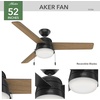 image:imageHunter 52 inch Outdoor or Indoor Ceiling Fan with LED Light and Pull Chain  Black Modern Ceiling Fan Standard Mount 3 Blades For Patio Porch Garage or Living Room  Aker 50386 Matte Black  with LED Light and Pull Chain Standard Mount 3 Blades For Living Room Patio Porch Garage 50386Matte Black finish